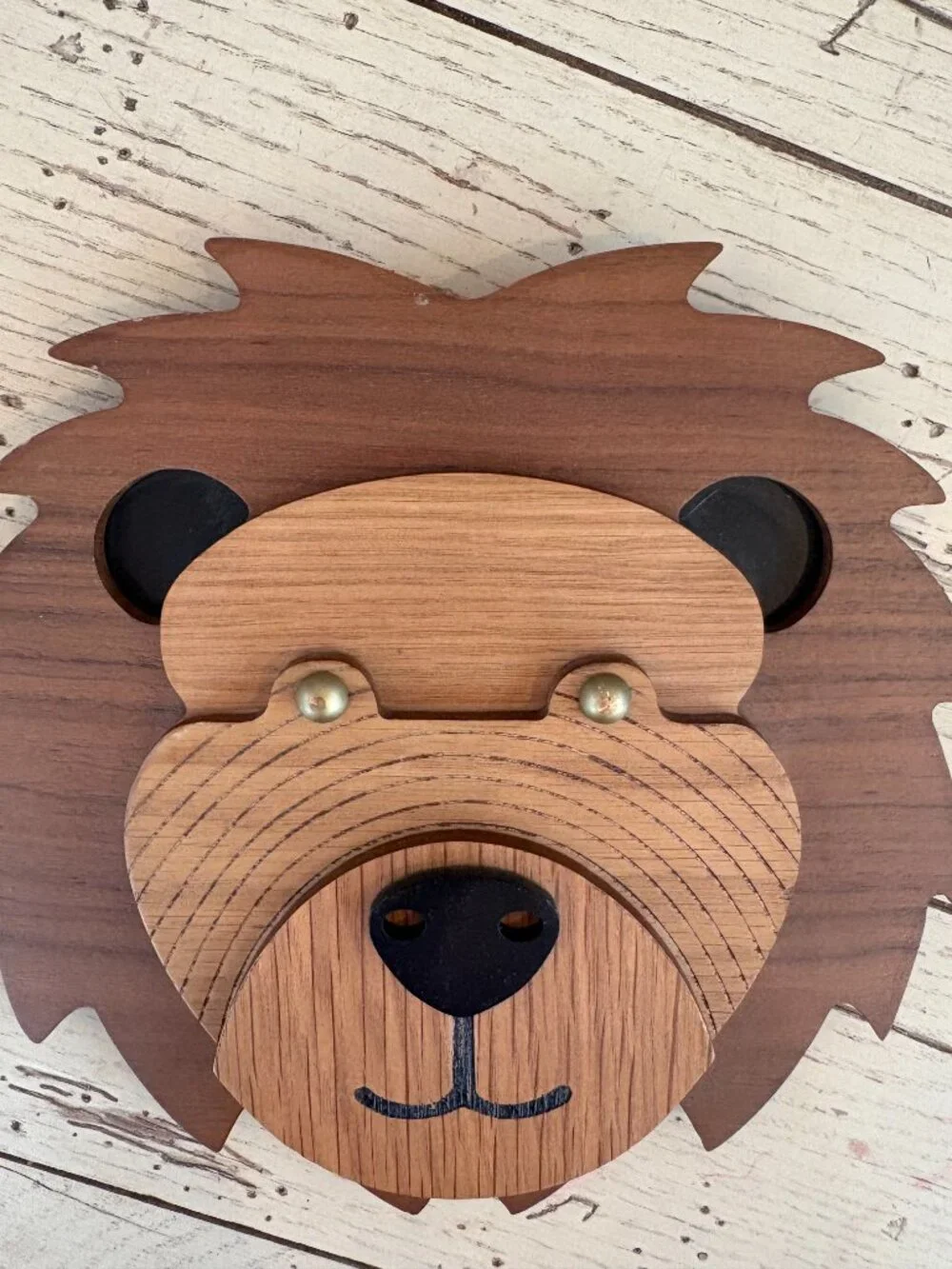 Crate & Barrel 3D Wooden Animal Head Wall Decor - 3 Pieces